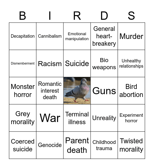Hatoful Bingo Card