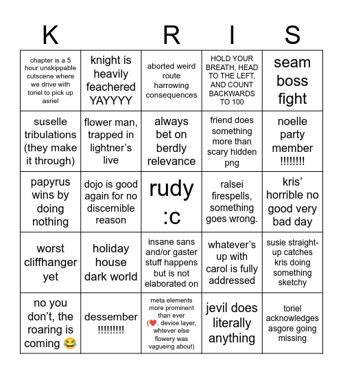 DR ch6 predictions as of july 26 Bingo Card