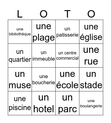 En Ville Bingo Card