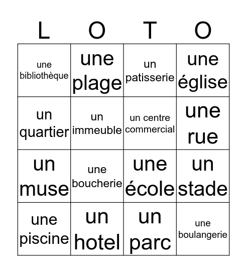 En Ville Bingo Card