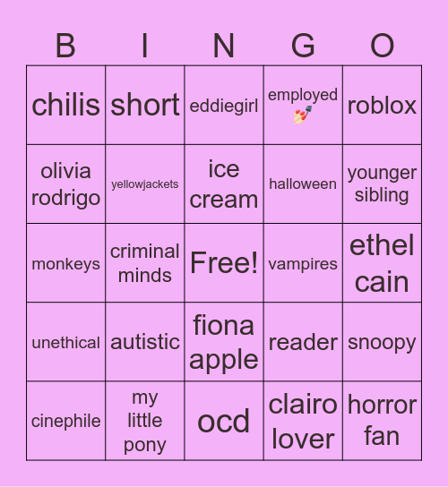 juli bingo Card