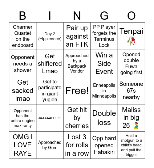 Minneapolis NAWCQ Bingo Card