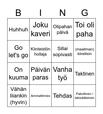 Tatu Bingo Card