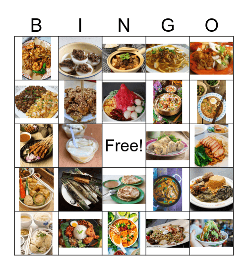 FOOD BINGO Card