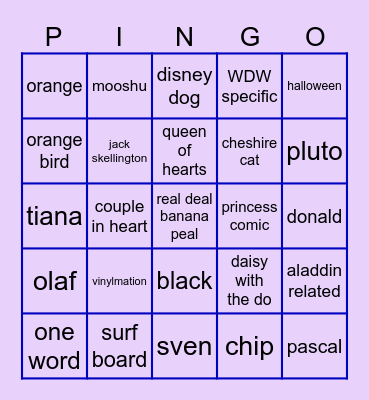 addie pingo Bingo Card