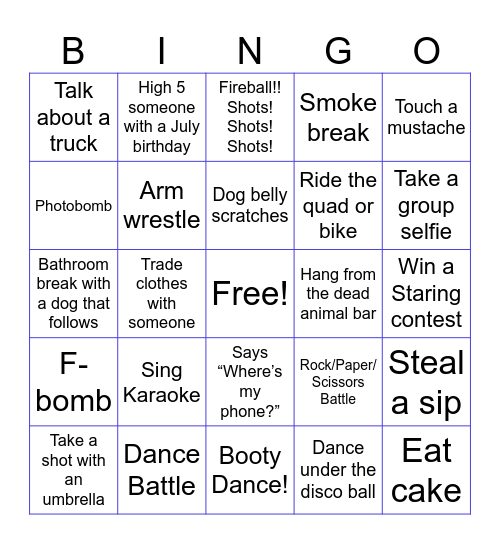 Birthday Bingo Card
