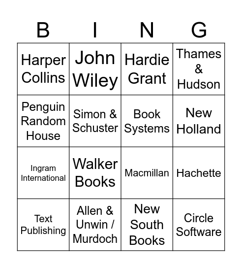 Collins Conference Bingo Card