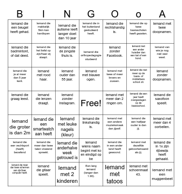 Mensenbingo Card