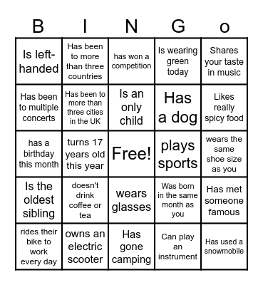Icebreaker Bingo: Find Someone Who Bingo Card