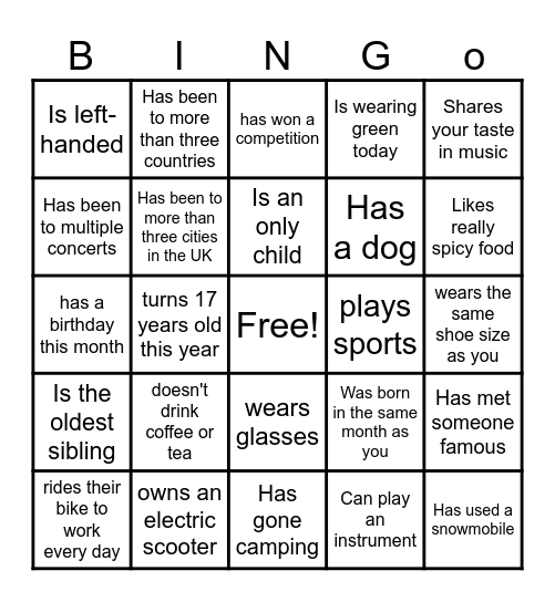 Icebreaker Bingo: Find Someone Who Bingo Card