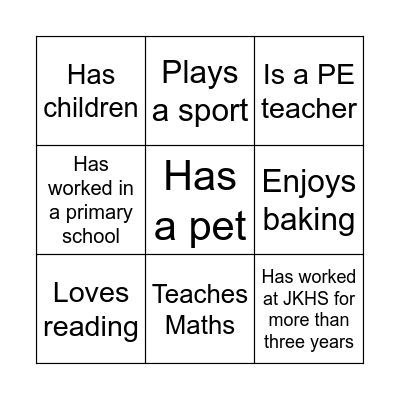 Meet the adults Bingo Card