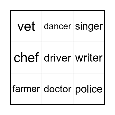 Job Bingo Card