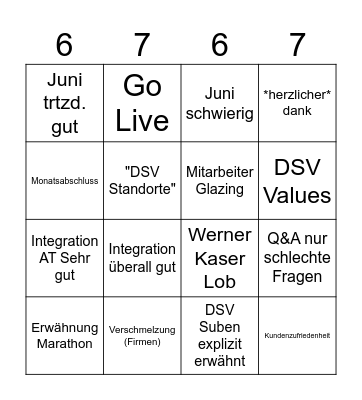 Townhall Bingo Card