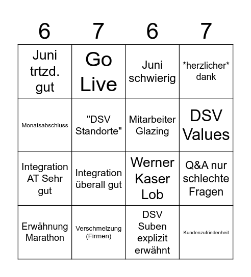 Townhall Bingo Card