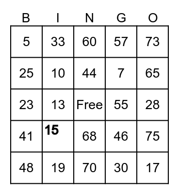 Riderjohn 0907 7526 750 Bingo Card