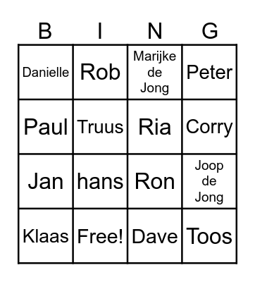 Vintage Sociëteit Concordia Bingo Card