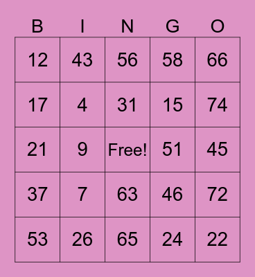 ATHENA Bingo Card