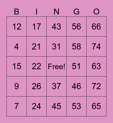 ATHENA Bingo Card