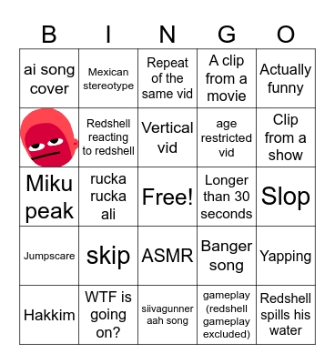 Redshell mediashare Bingo Card