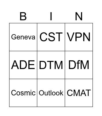 Which tool is not working today? Bingo Card