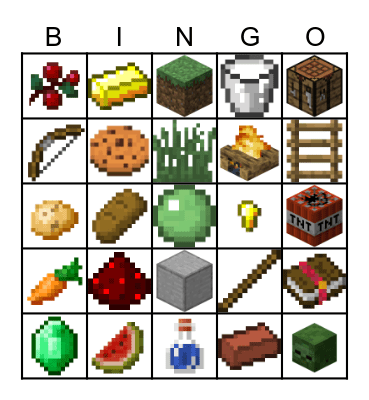 Minecraft Bingo Card