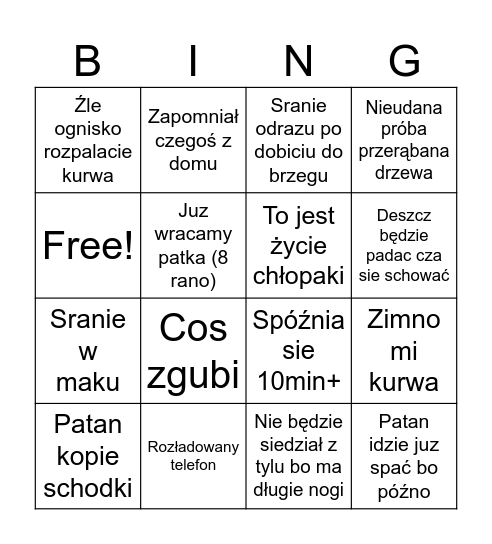 Patan solina bingo Card