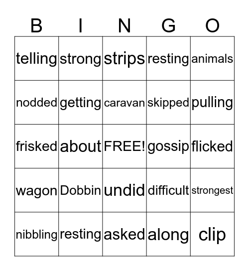 Ned and Dobbin Bingo Card