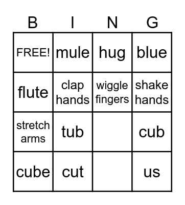 U Bingo Card