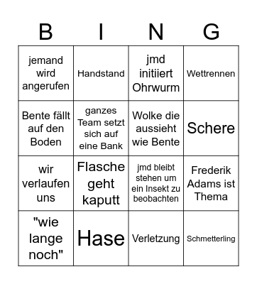 Abschluss Bingo Card