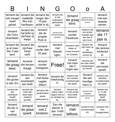Mensenbingo Card