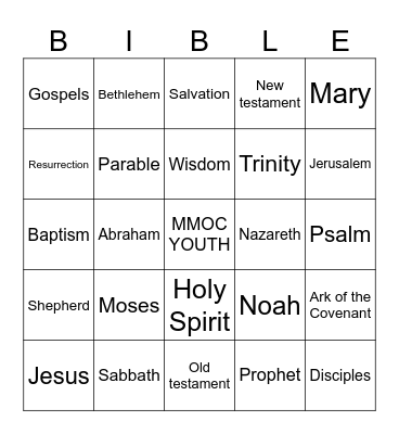 Bible Bingo Card