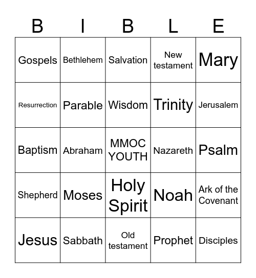 Bible Bingo Card