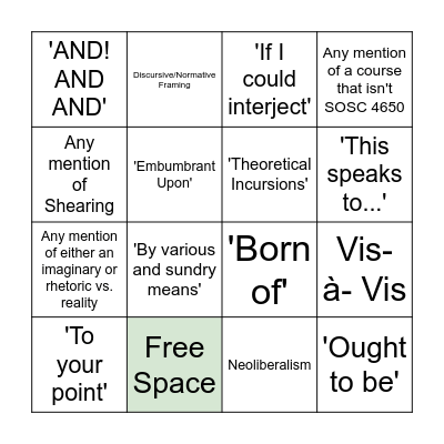 Did Myles Say That? Bingo Card