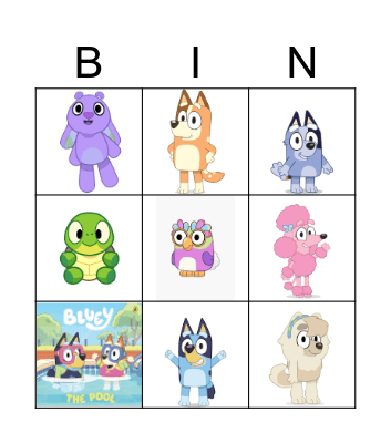 Bluey Bingo Card
