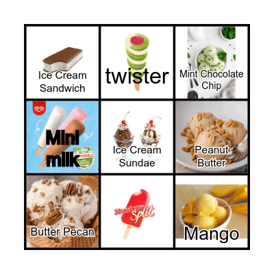 ICE CREAM Bingo Card