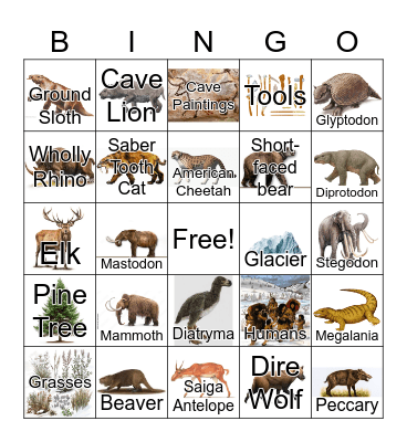 Ice Age Bingo Card