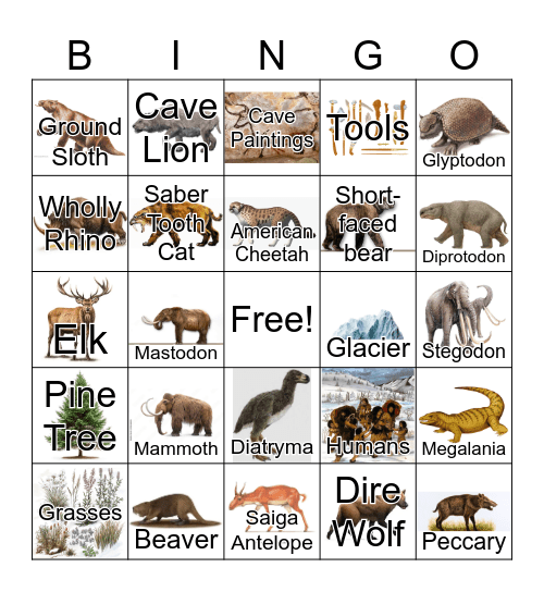 Ice Age Bingo Card