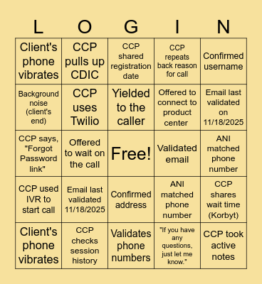 Thrivent.com Bingo Card