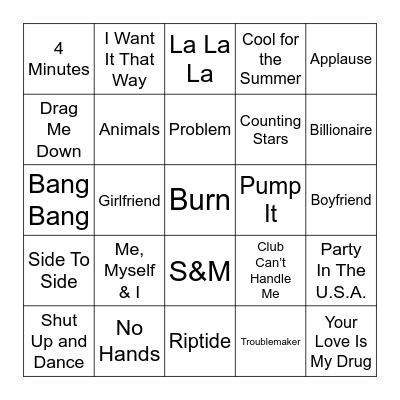 MB 55 Bingo Card