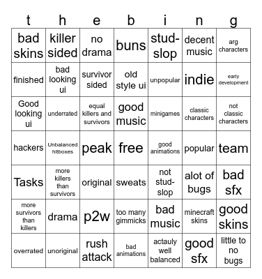 asym bingo lmao lmao Bingo Card