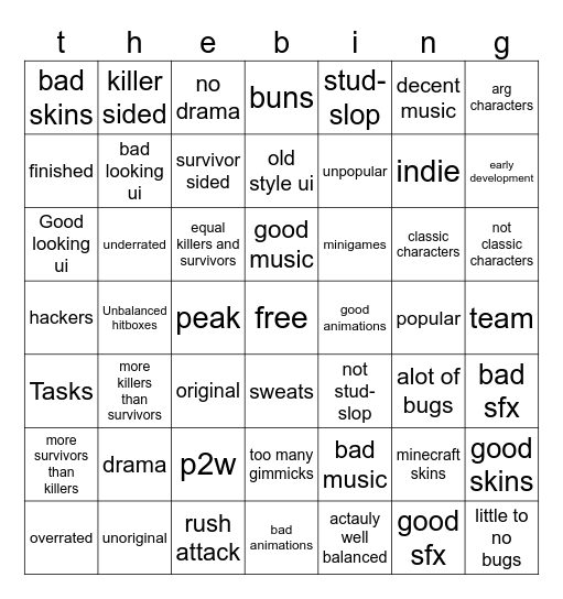 asym bingo lmao lmao Bingo Card