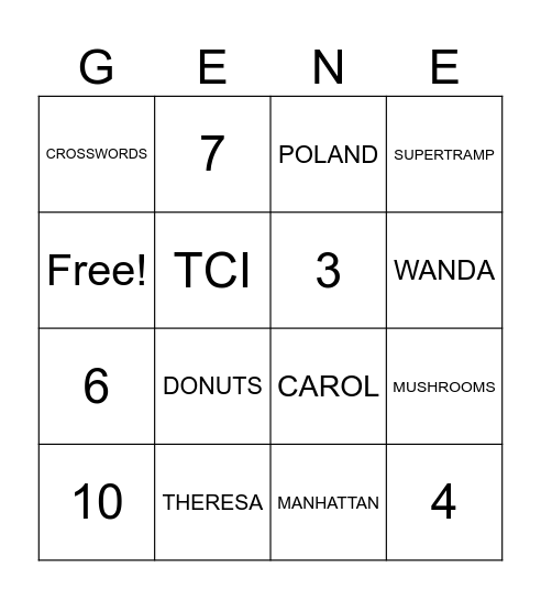 BIRTHDAY #70 Bingo Card