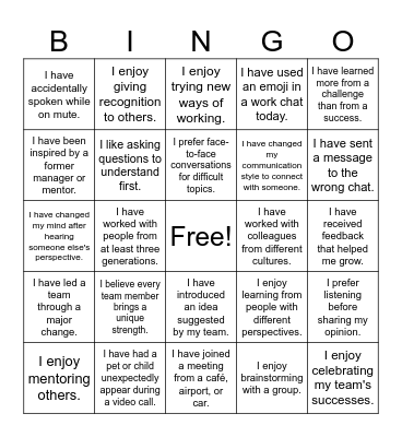 ESCO Bingo Card