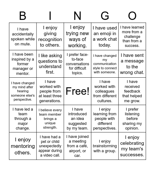 ESCO Bingo Card