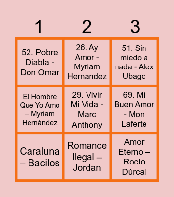 Bingo Musical Cumpleaños Jessica Bingo Card