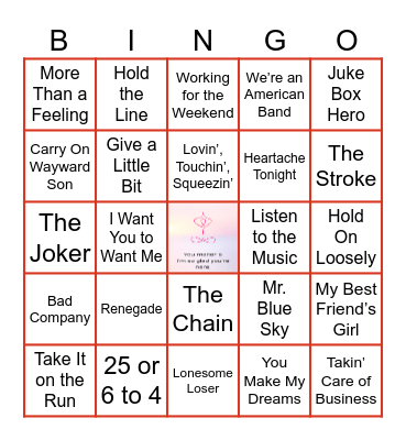 7.15.26 AMERICAN ROCK Bingo Card