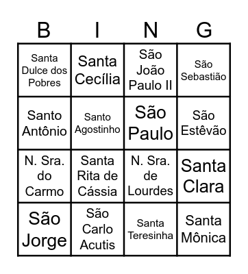 Grupo do Rossário Bingo Card