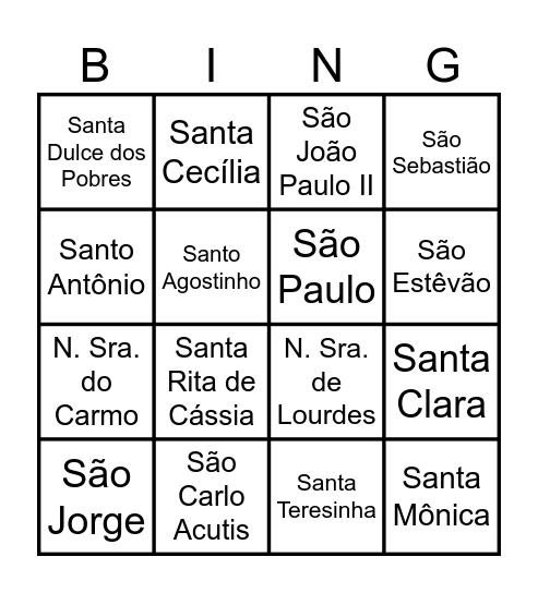Grupo do Rossário Bingo Card