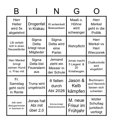 Sigma Delta Board Bingo Card