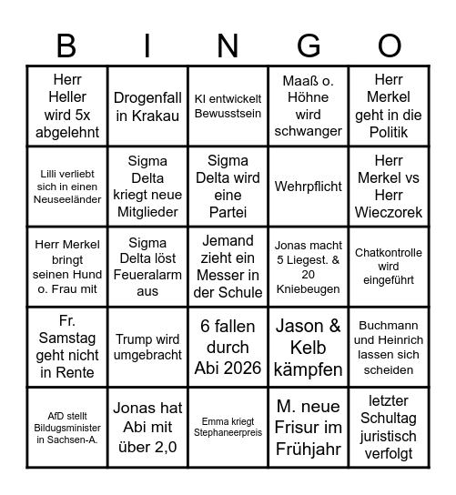 Sigma Delta Board Bingo Card